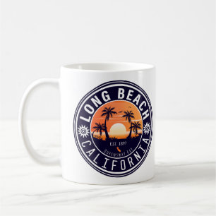 Long Beach California Retro Sunset Souvenirs 80s Coffee Mug