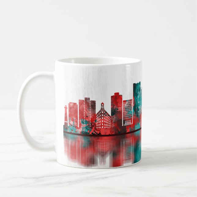 Long Beach California Skyline Coffee Mug (Left)