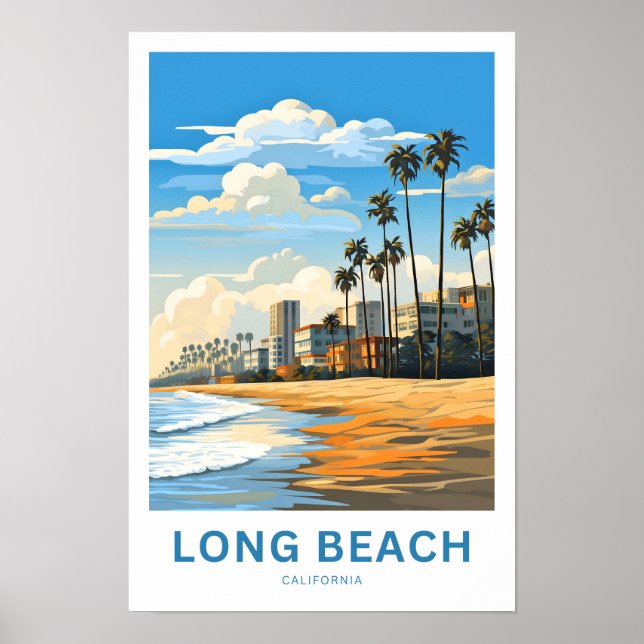 Long Beach California Travel Print (Front)