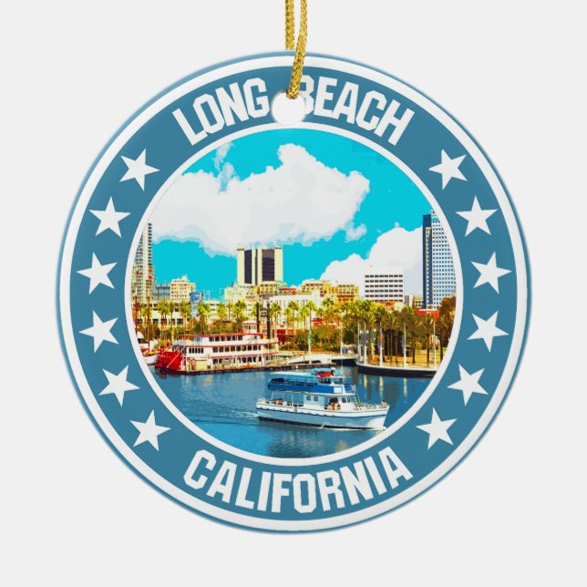 Long Beach                                         Ceramic Ornament (Front)