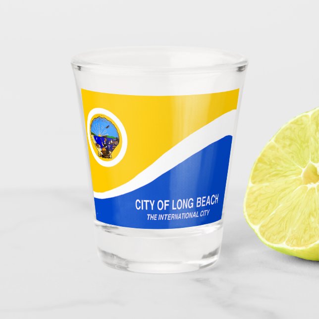 Long Beach city flag Shot Glass (Front)