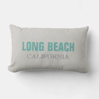 Long Beach Grey California Throw Pillow