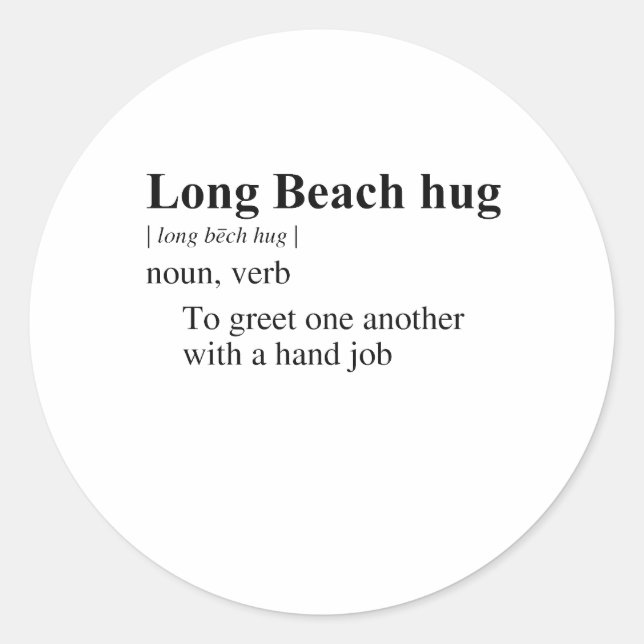 LONG BEACH HUG CLASSIC ROUND STICKER (Front)