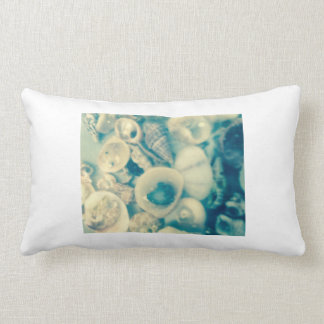 Long Beach Island blue seashell Lumbar Cushion