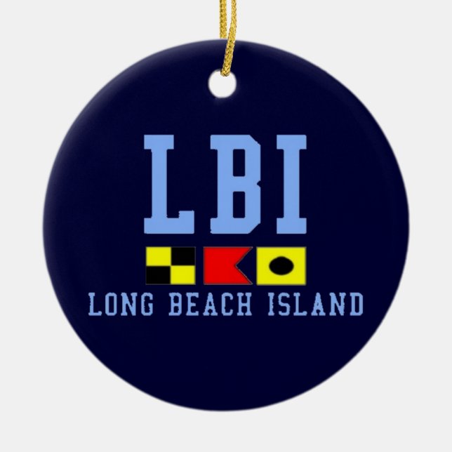 Long Beach Island. Ceramic Tree Decoration (Front)