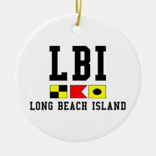 Long Beach Island Ceramic Tree Decoration