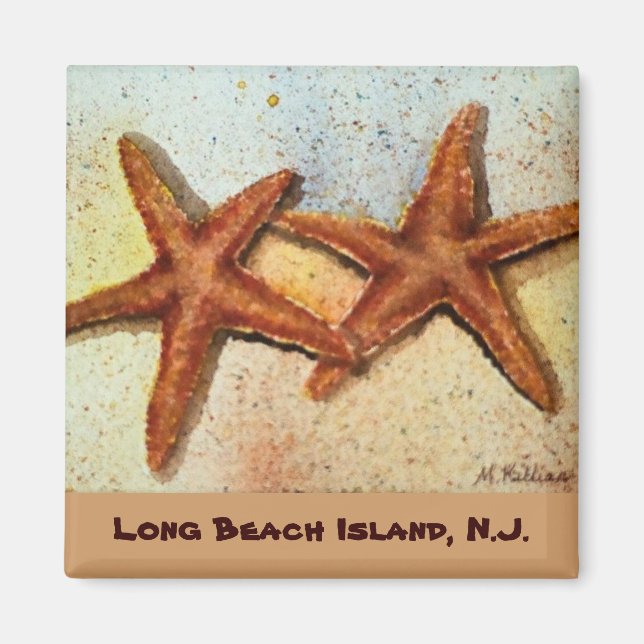 Long Beach Island, N.J. souvenir starfish magnet (Front)