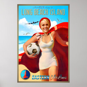 Long Beach Island New Jersey Eastern Air Lines New Poster
