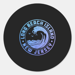 Long Beach Island New Jersey Lbi Vintage  Classic Round Sticker