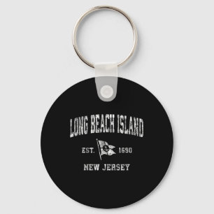 Long Beach Island New Jersey Nj Vintage Boat Ancho Key Ring