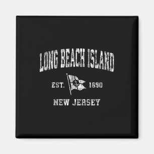 Long Beach Island New Jersey Nj Vintage Boat Ancho Magnet