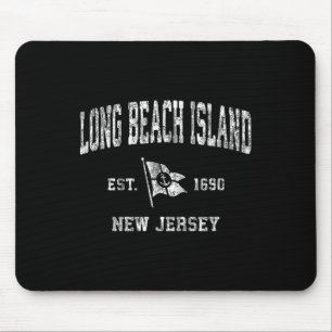 Long Beach Island New Jersey Nj Vintage Boat Ancho Mouse Pad