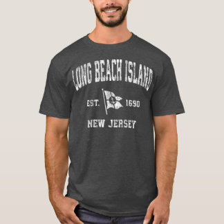Long Beach Island New Jersey NJ Vintage Boat T-Shirt