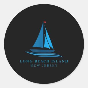 Long Beach Island - New Jersey - Sailboat Souvenir Classic Round Sticker
