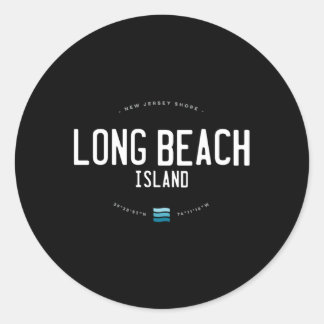 Long Beach Island New Jersey Shore Beach Waves Classic Round Sticker