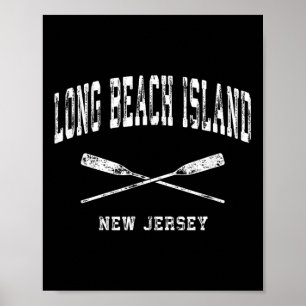 Long Beach Island New Jersey Vintage Nautical Cros Poster