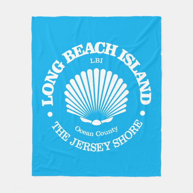 Long Beach Island (seashell) Fleece Blanket (Front)