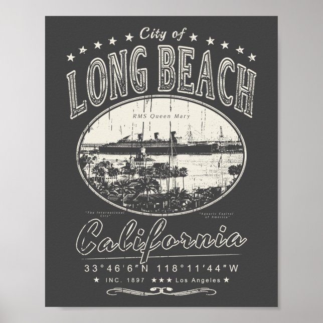 LONG BEACH LOS ANGELES CALIFORNIA - RMS QUEEN MARY POSTER (Front)
