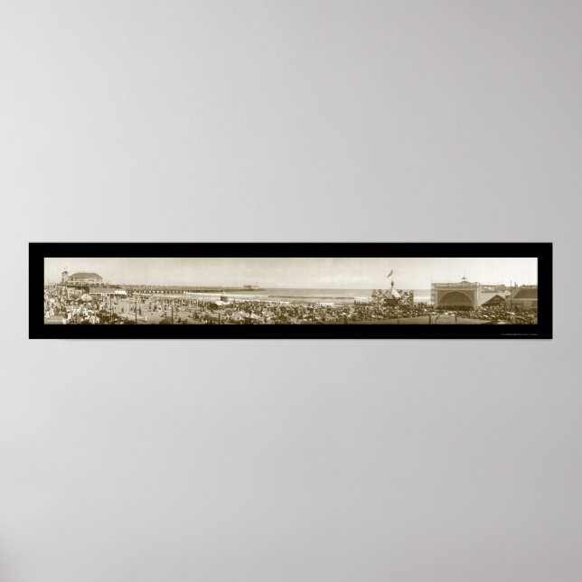 Long Beach Pier, CA Photo 1911 Poster (Front)