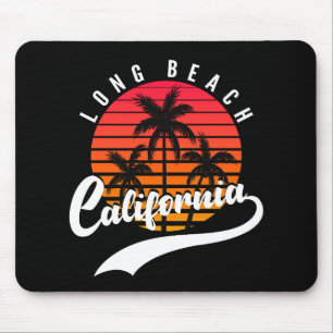 Long Beach Retro Sunset Mouse Pad