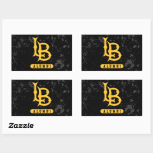 Long Beach State Alumni Distressed Rectangular Sticker
