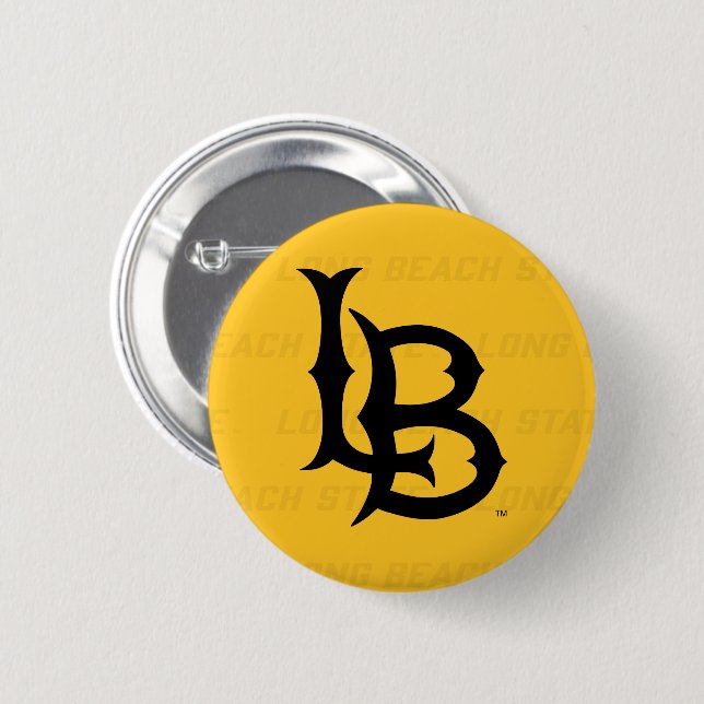 Long Beach State Watermark 6 Cm Round Badge (Front & Back)