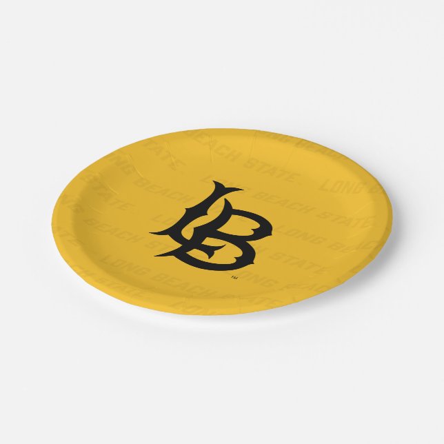 Long Beach State Watermark Paper Plate (Angled)