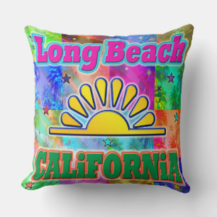 Long Beach Sun & Palms Pillow