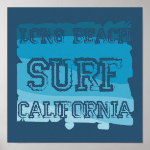 Long Beach Surf California Poster