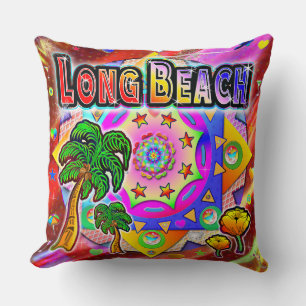 Long Beach Tropical Friends Pillow