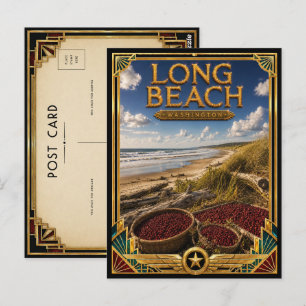Long Beach Washington Vintage Art Deco Golden Age Postcard