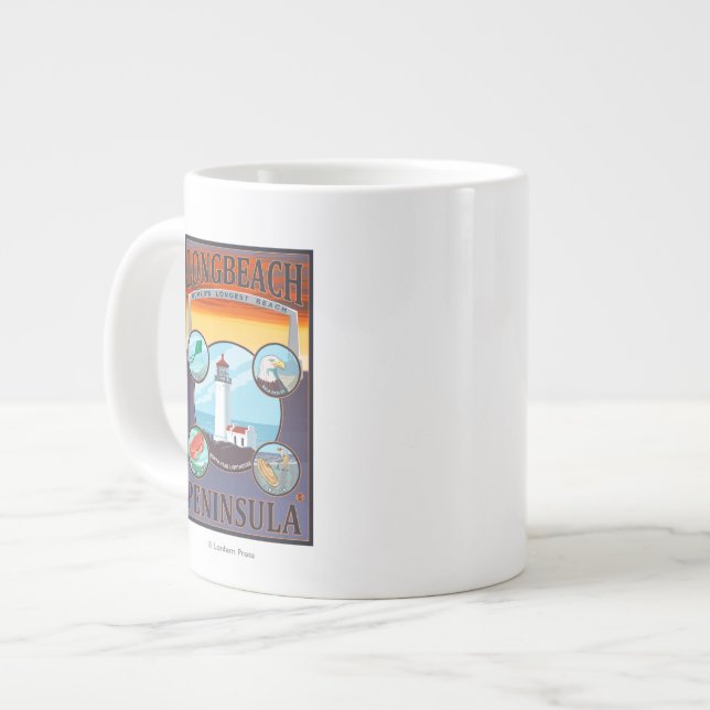 Long Beach, WashingtonTravel Large Coffee Mug (Front Left)