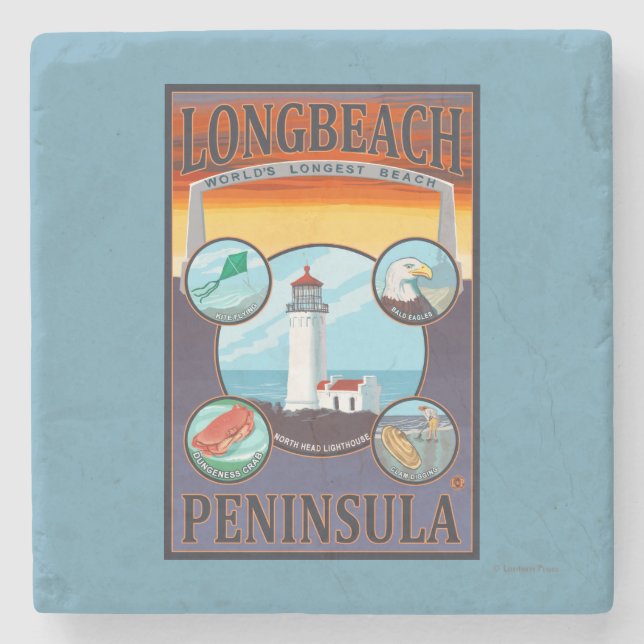Long Beach, WashingtonTravel Stone Coaster (Front)