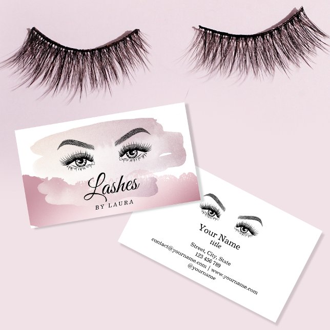Long Beautiful Lashes Eyes and Brows Hand drawn Bu Business Card (Creator Uploaded)