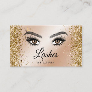 Long Beautiful Lashes Eyes and Brows Hand drawn Business Card