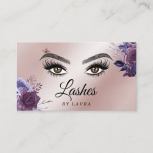 Long Beautiful Lashes Eyes  Brows Vintage floral Business Card