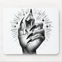 Long Black Nails & Crystal Energy Magic Vintage