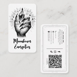 Long Black Nails & Crystal Energy Social Media QR Business Card