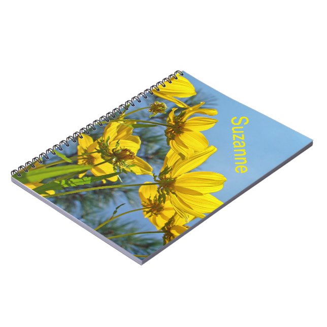Long-Bracted Tickseed Sunflower Wildflower Notebook (Left Side)