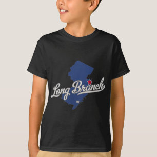 Long Branch New Jersey Nj Map  T-Shirt