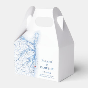 Long Branch New Jersey Wedding Map Elegant  Favour Box