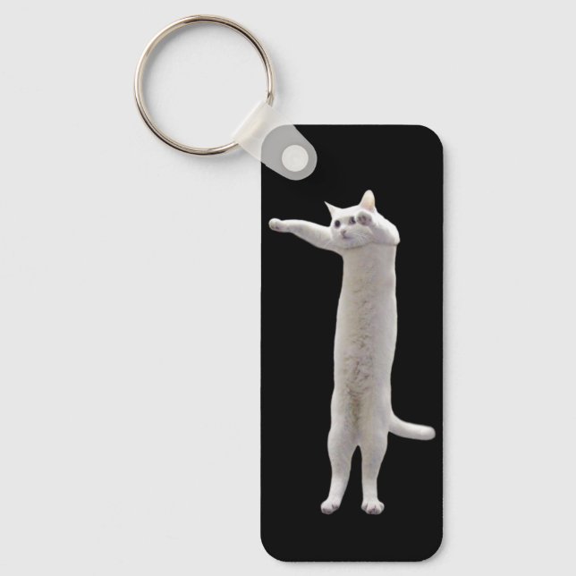 Long Cat Meme Double Sided Keychain (Front)