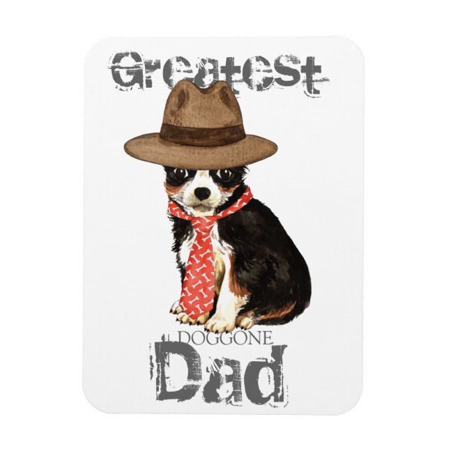 Long Coat Chihuahua Dad Magnet (Vertical)