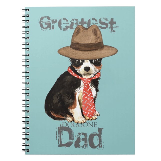 Long Coat Chihuahua Dad Notebook (Front)