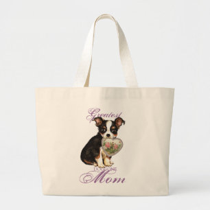 Long Coat Chihuahua Heart Mum Large Tote Bag