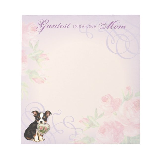Long Coat Chihuahua Heart Mum Notepad (Front)