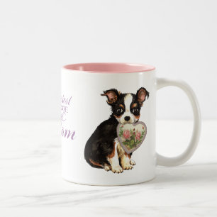 Long Coat Chihuahua Heart Mum Two-Tone Coffee Mug
