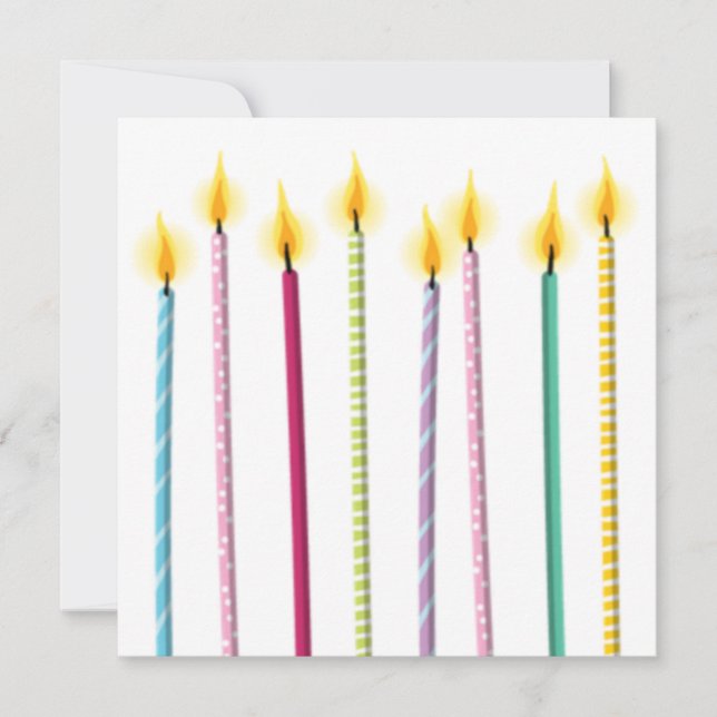 Long Colourful Candles Birthday Template (Front)