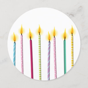 Long Colourful Candles Birthday Template