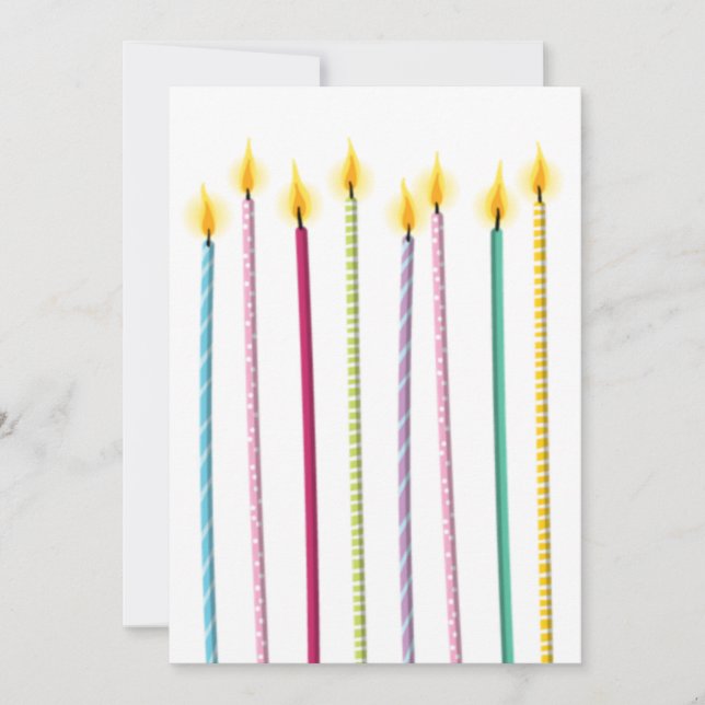 Long Colourful Candles Birthday Template (Front)
